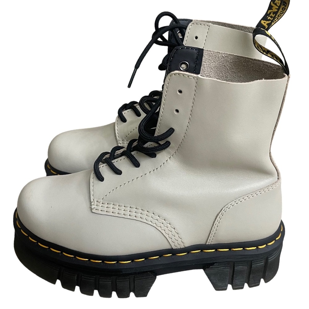 Dr. Martens Audrick 8-Eye Boot cobblestone used 1X Leather Platform US 7 womens